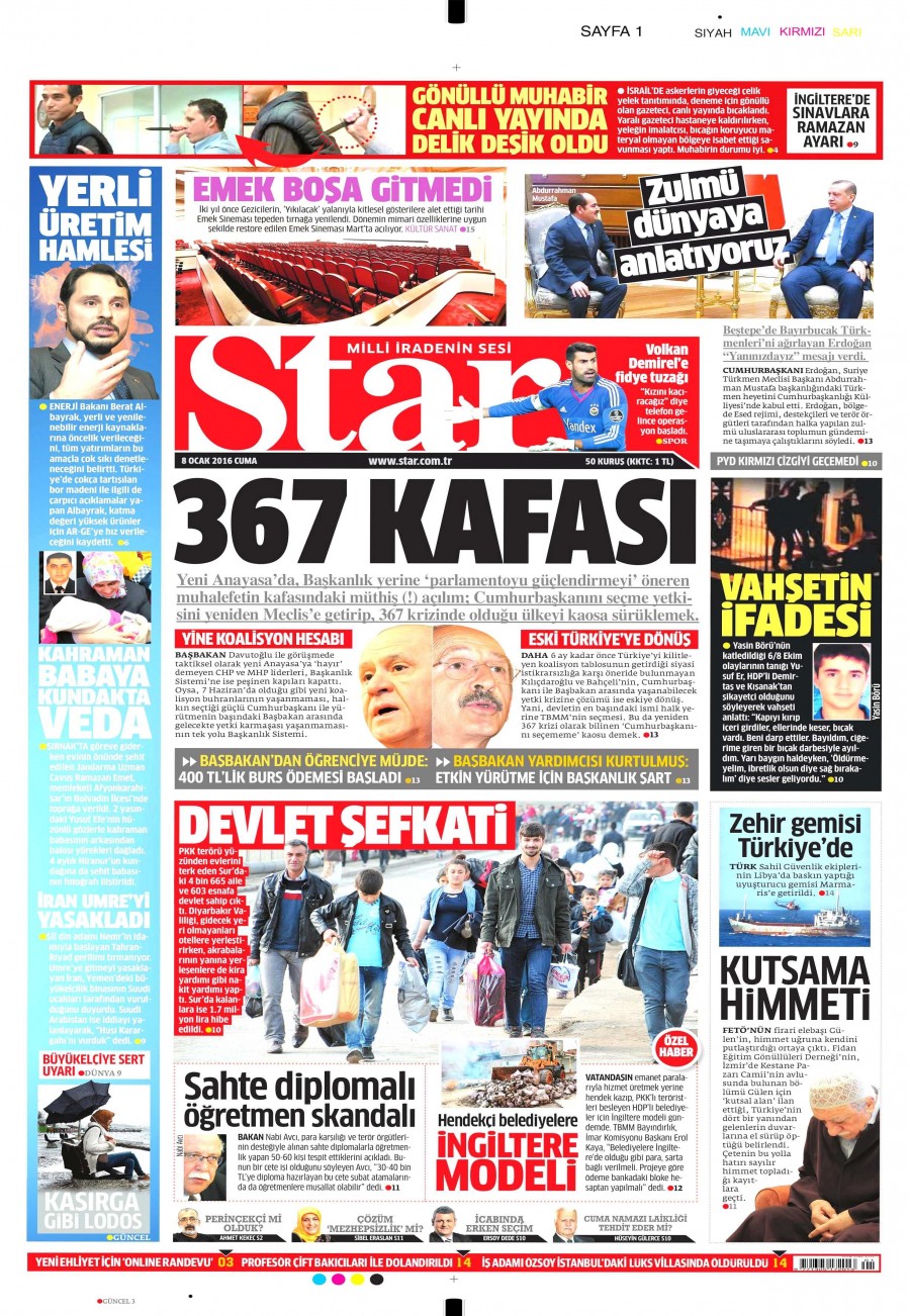 Bugün gazeteler ne yazdı? (8 Ocak 2016) - 530