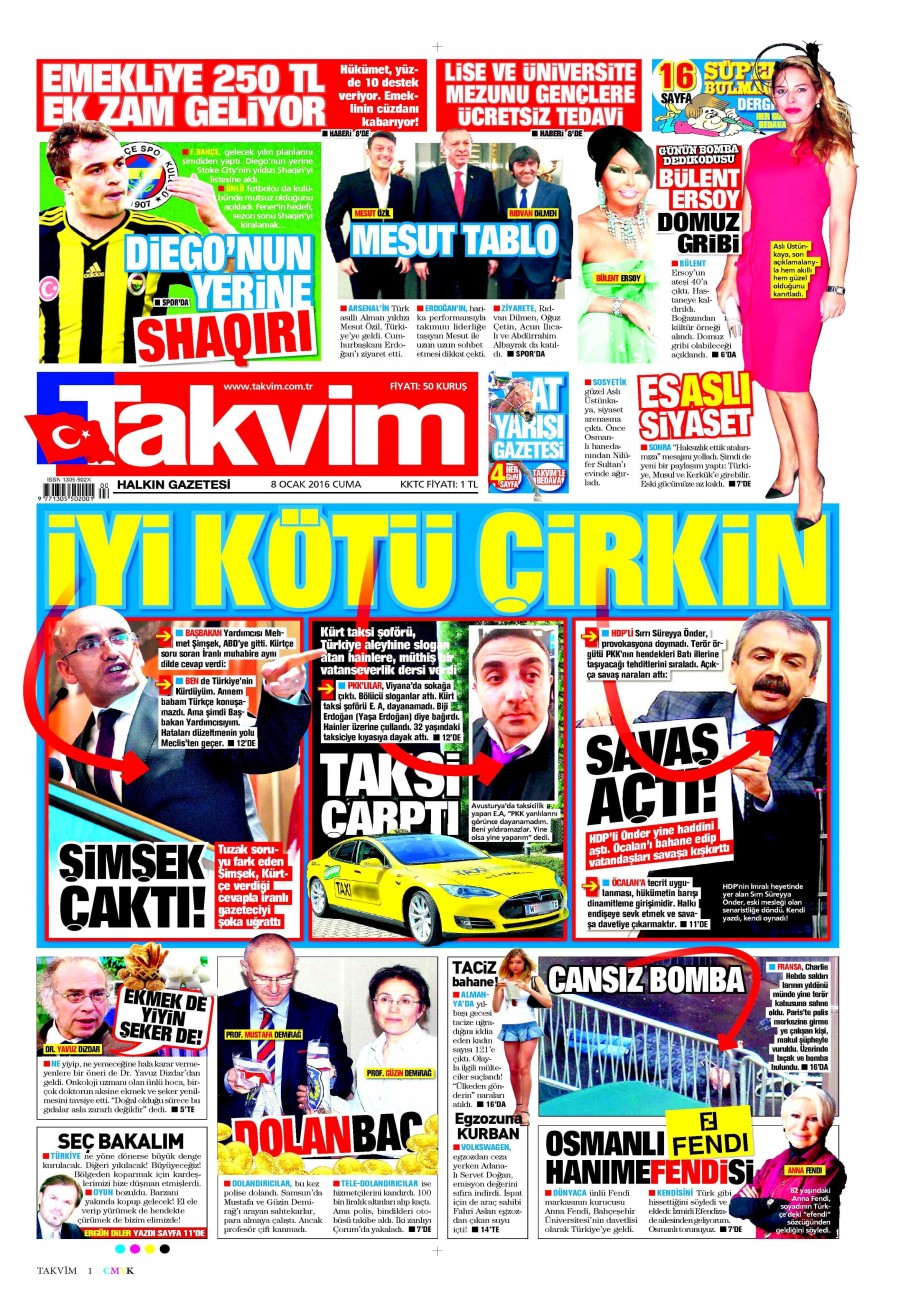 Bugün gazeteler ne yazdı? (8 Ocak 2016) - 733