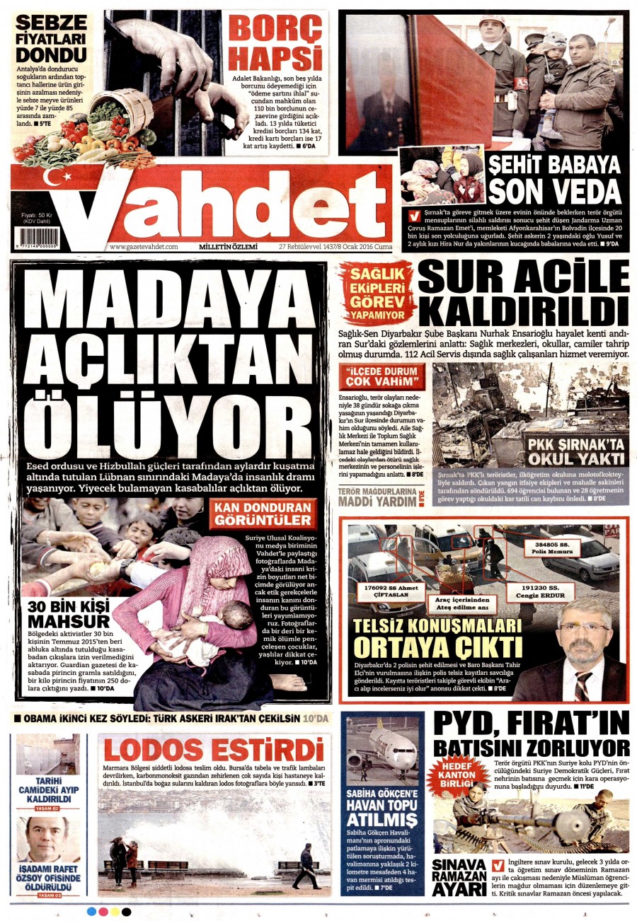 Bugün gazeteler ne yazdı? (8 Ocak 2016) - 789