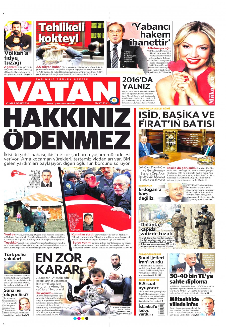 Bugün gazeteler ne yazdı? (8 Ocak 2016) - 647