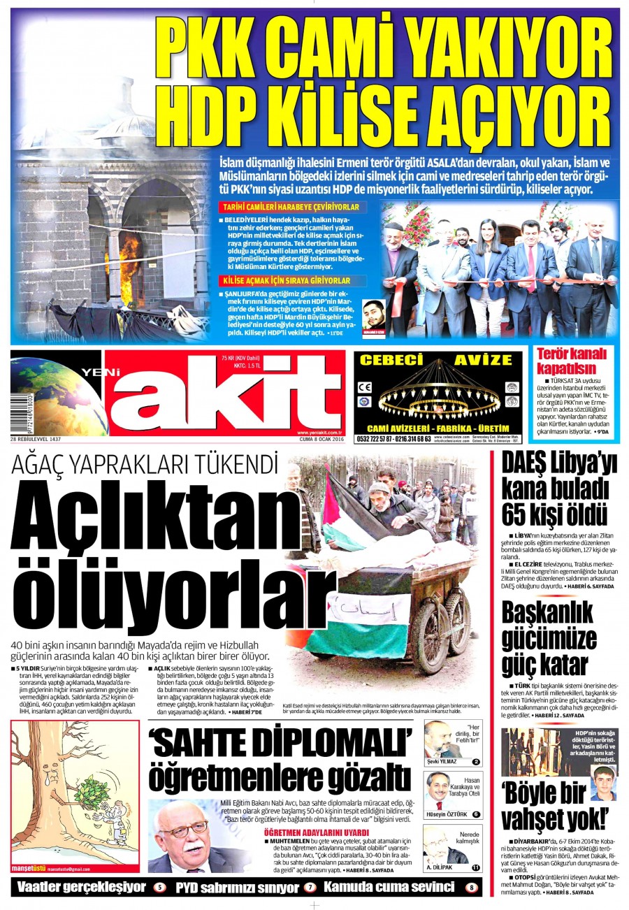 Bugün gazeteler ne yazdı? (8 Ocak 2016) - 563