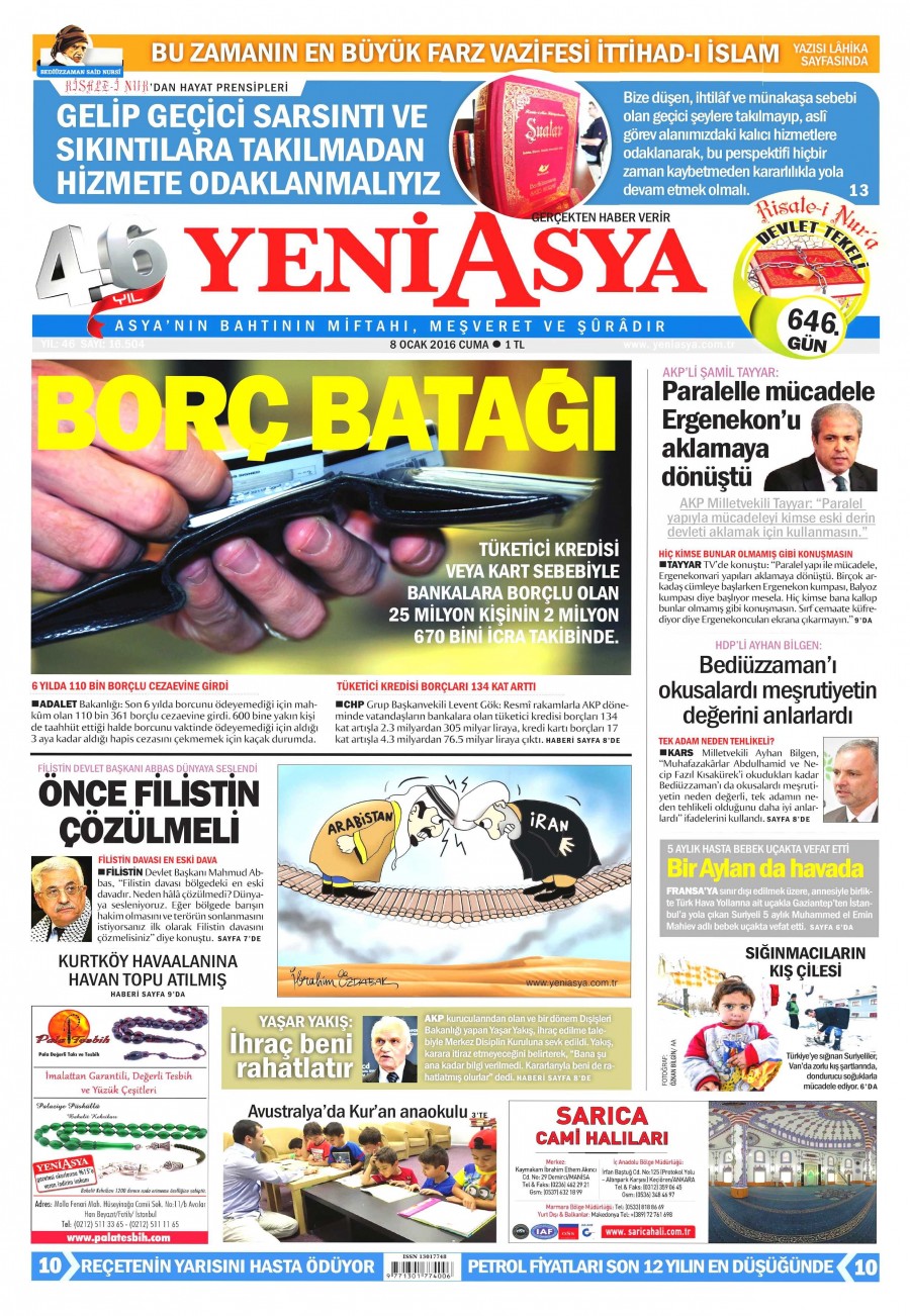 Bugün gazeteler ne yazdı? (8 Ocak 2016) - 506