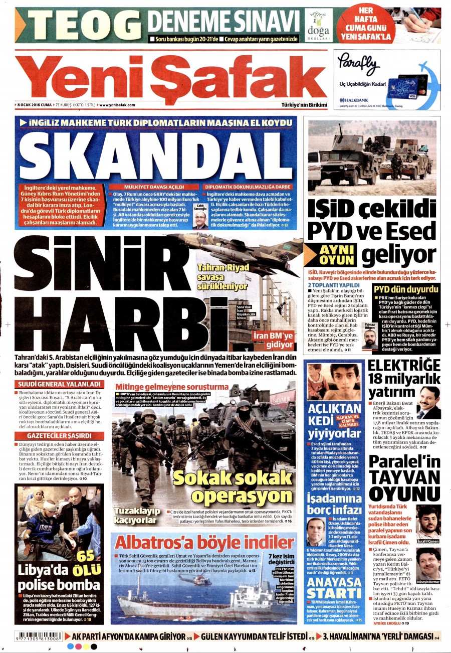 Bugün gazeteler ne yazdı? (8 Ocak 2016) - 924
