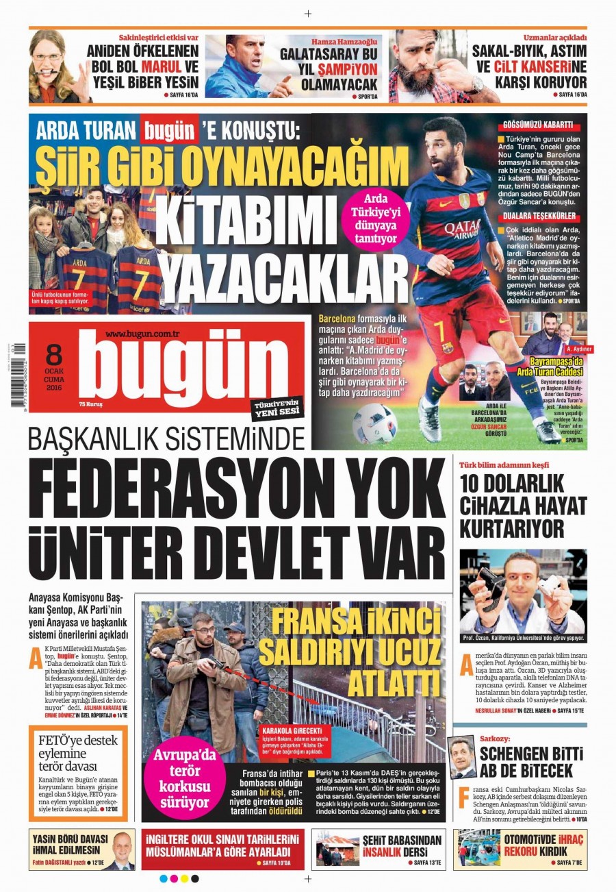 Bugün gazeteler ne yazdı? (8 Ocak 2016) - 509