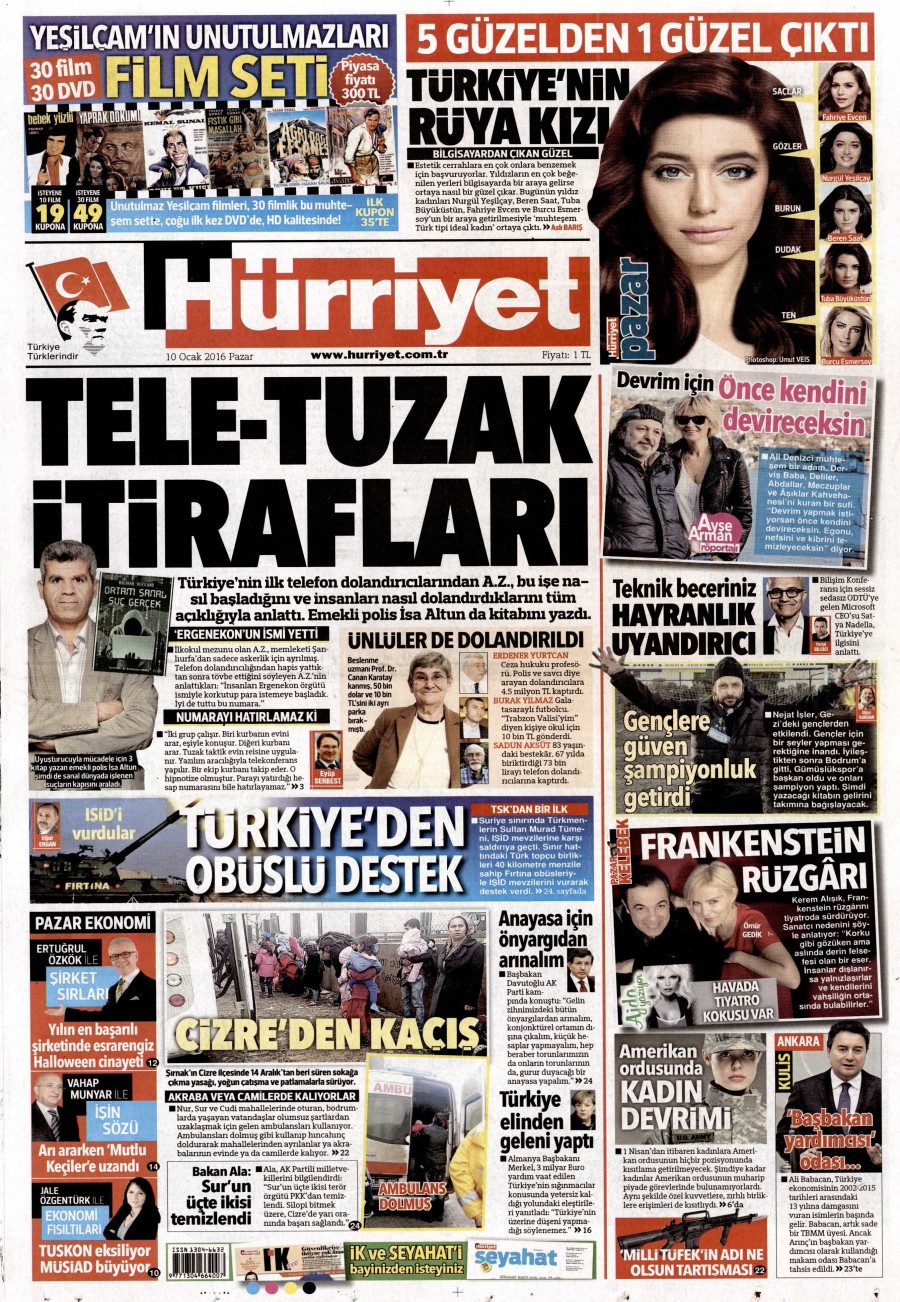10 Ocak 2016 gazete manşetleri - 577