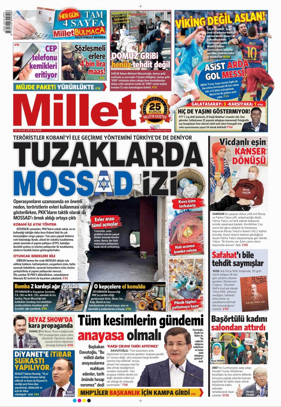 10 Ocak 2016 gazete manşetleri - 828