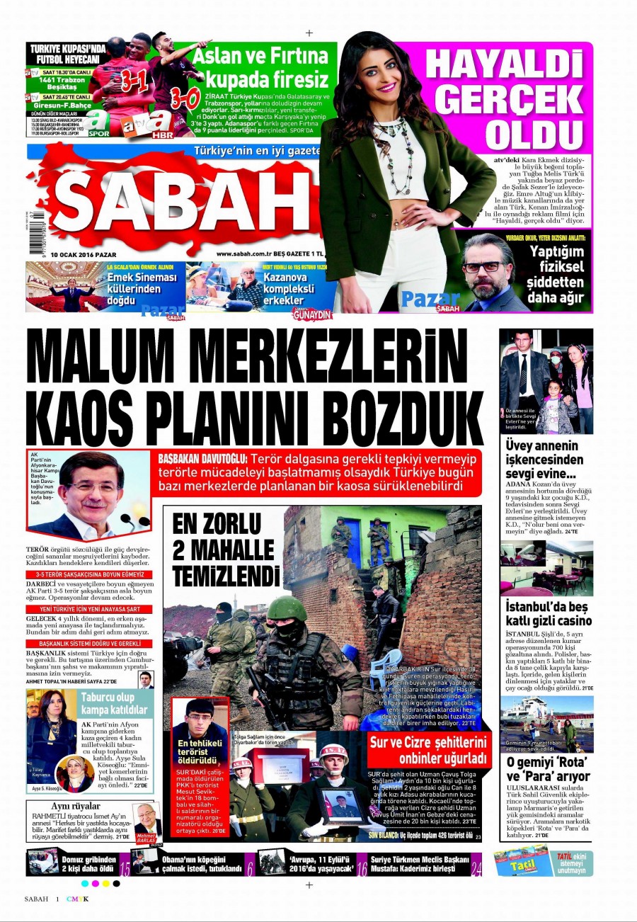 10 Ocak 2016 gazete manşetleri - 604