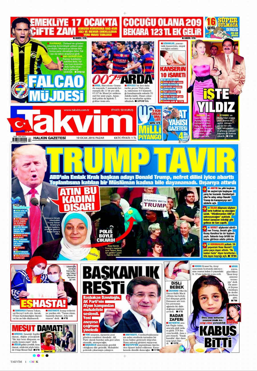 10 Ocak 2016 gazete manşetleri - 834