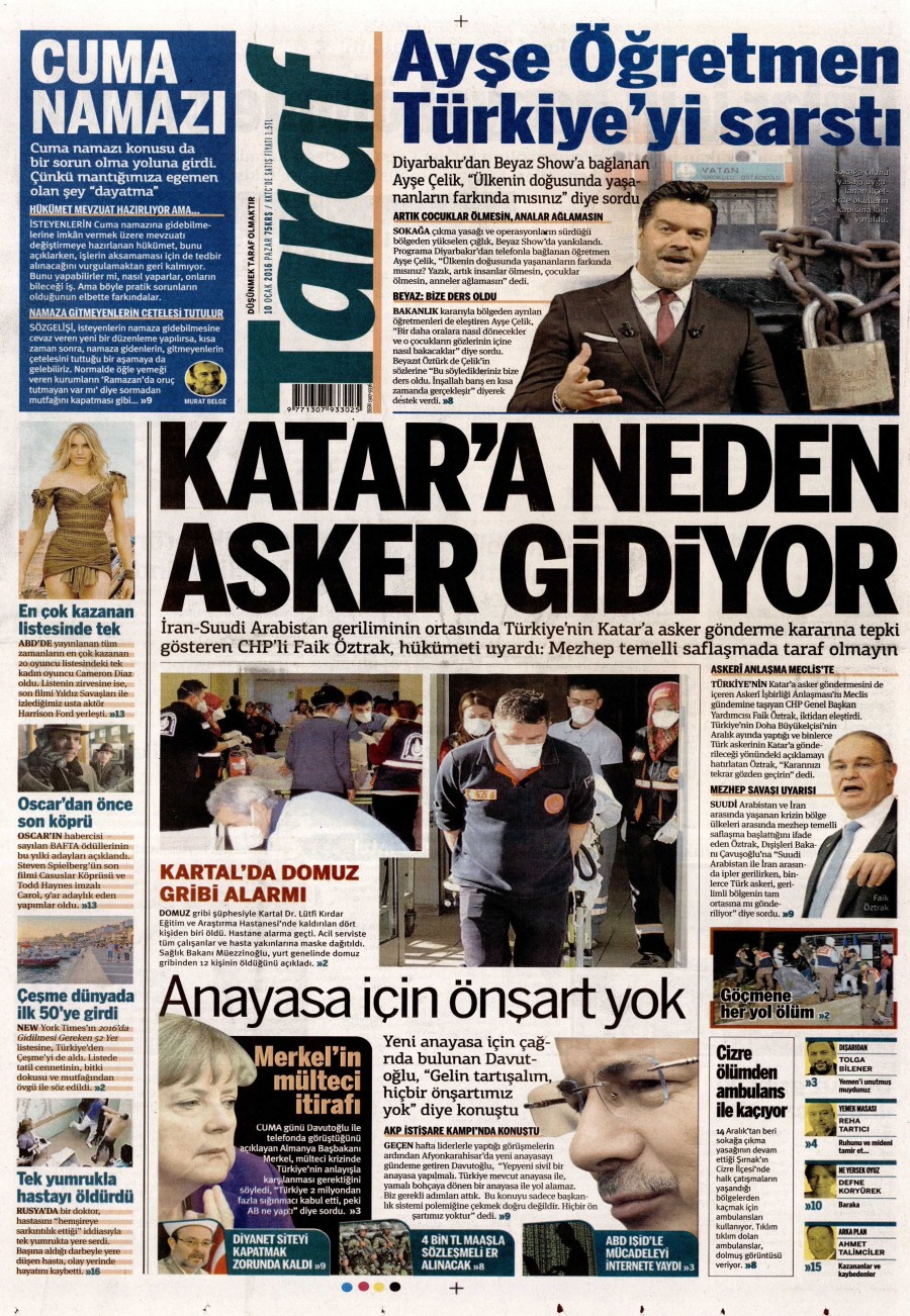 10 Ocak 2016 gazete manşetleri - 756