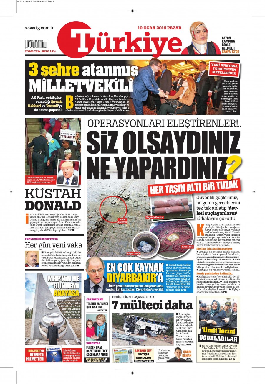 10 Ocak 2016 gazete manşetleri - 563