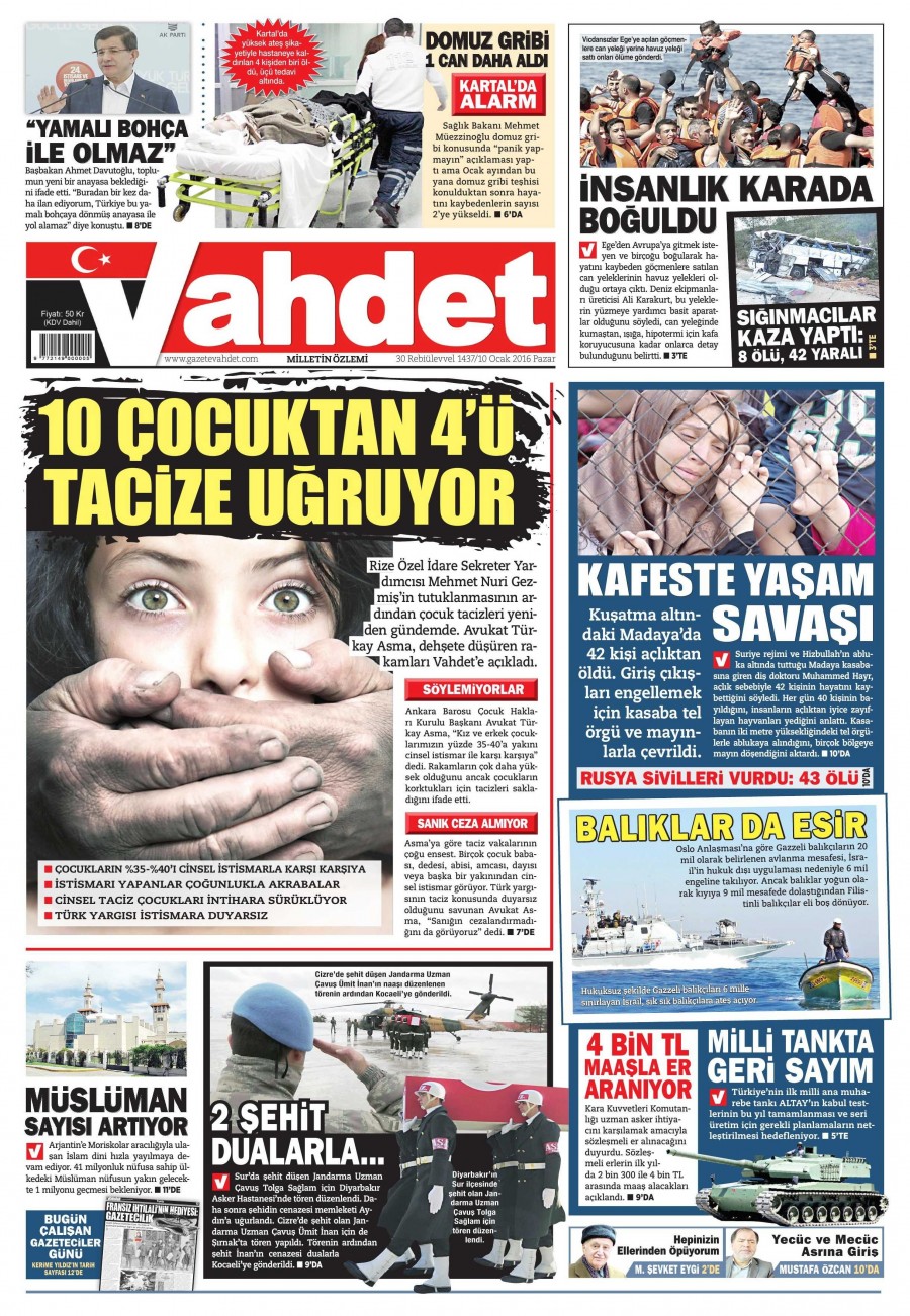 10 Ocak 2016 gazete manşetleri - 568
