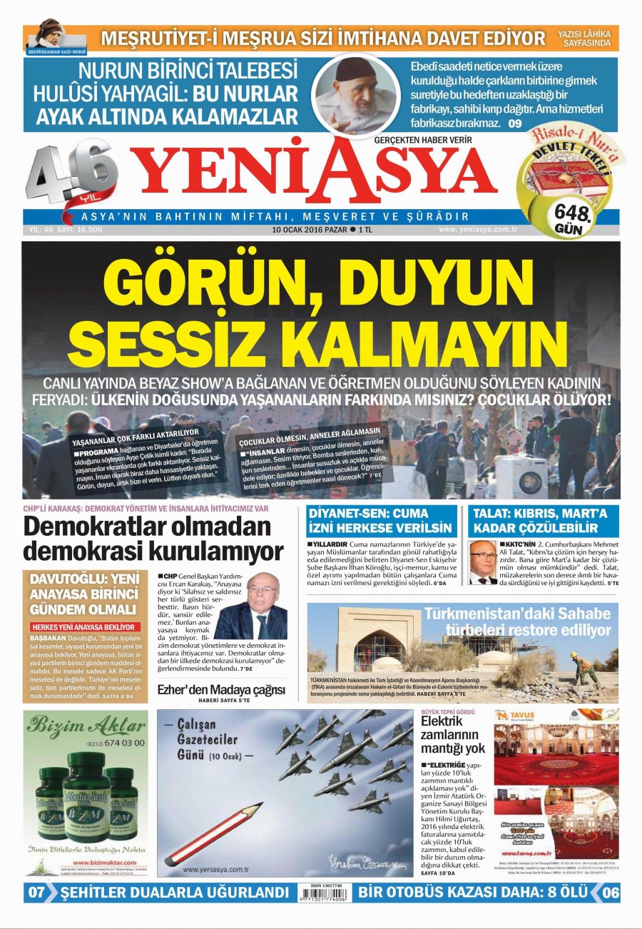 10 Ocak 2016 gazete manşetleri - 556