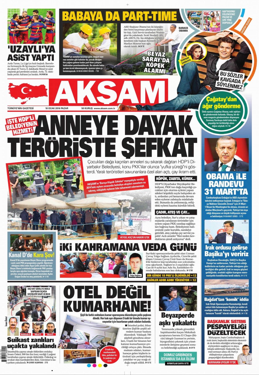 10 Ocak 2016 gazete manşetleri - 616