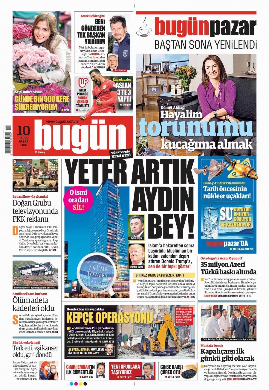 10 Ocak 2016 gazete manşetleri - 559