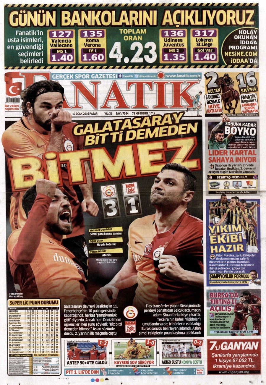 Günün gazete manşetleri (17 Ocak 2016) - 758