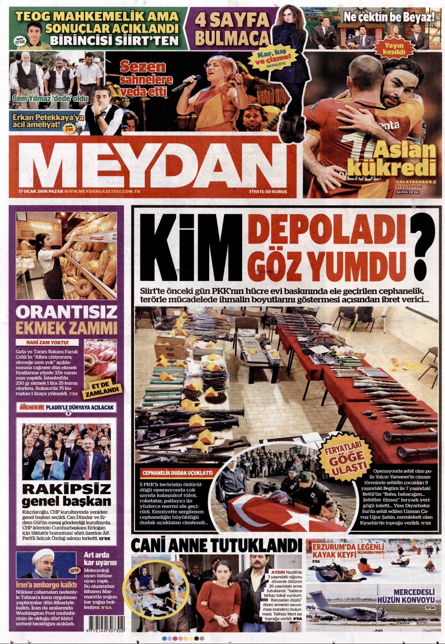 Günün gazete manşetleri (17 Ocak 2016) - 914