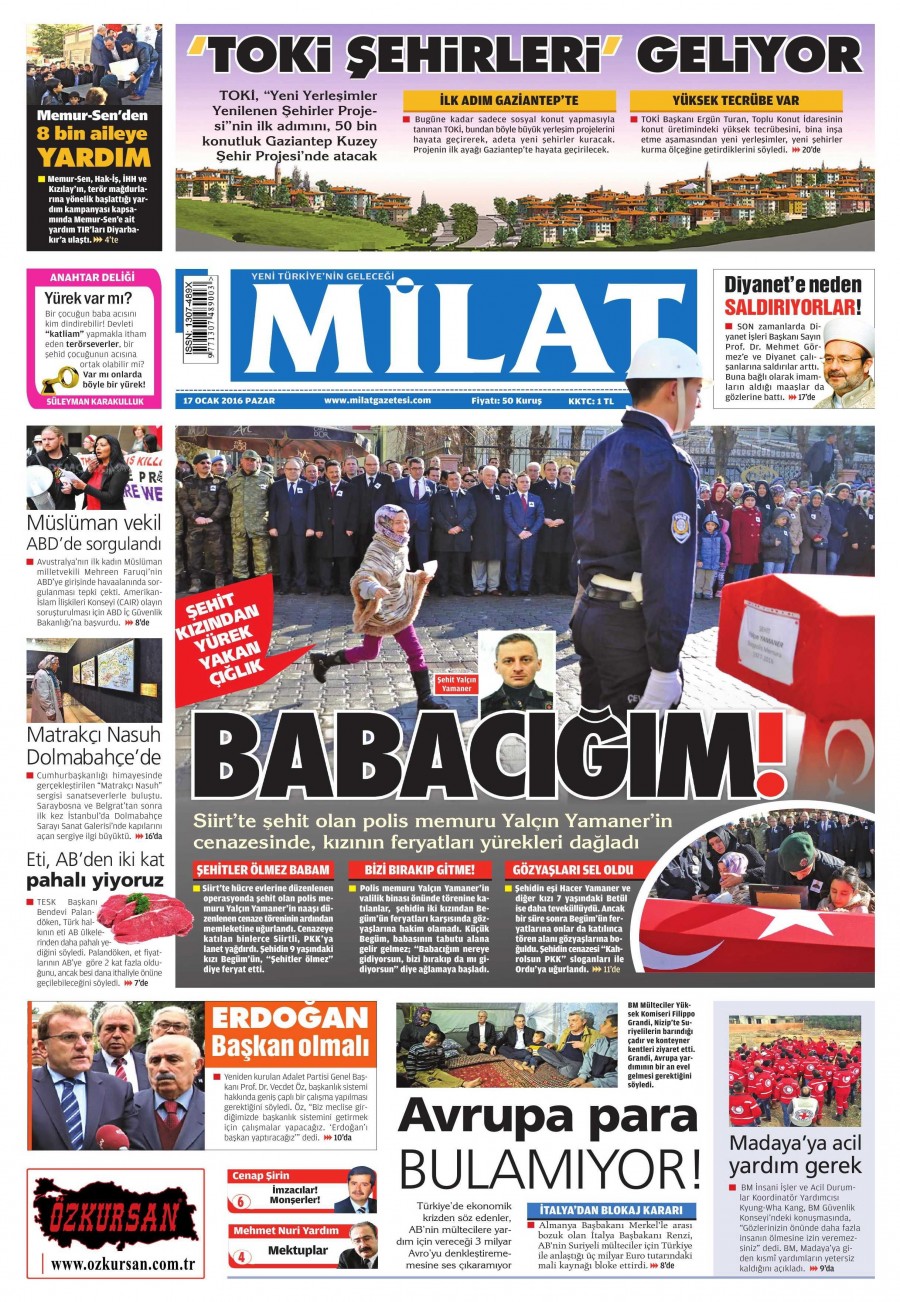 Günün gazete manşetleri (17 Ocak 2016) - 840