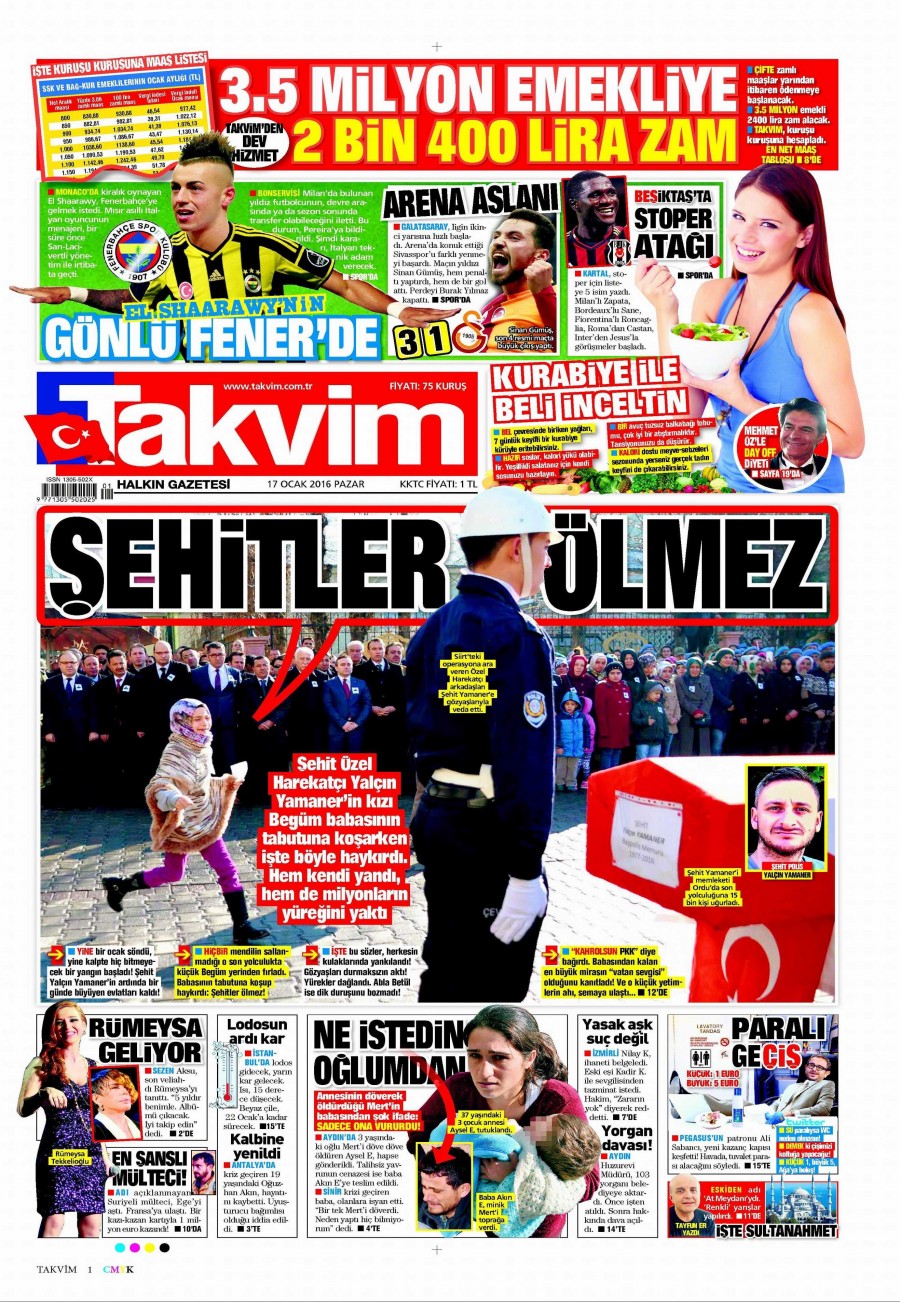 Günün gazete manşetleri (17 Ocak 2016) - 919