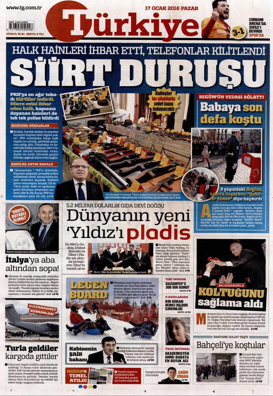 Günün gazete manşetleri (17 Ocak 2016) - 740