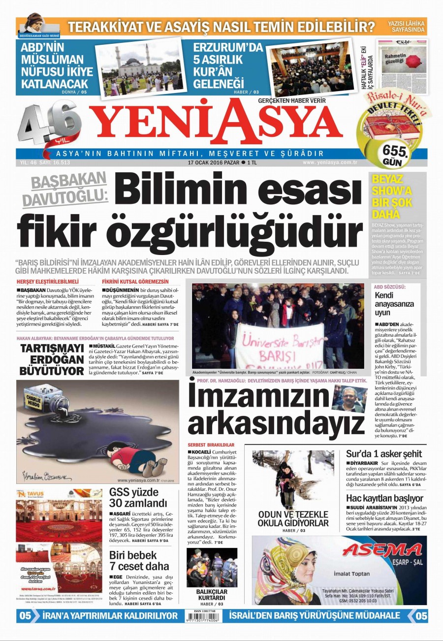 Günün gazete manşetleri (17 Ocak 2016) - 776
