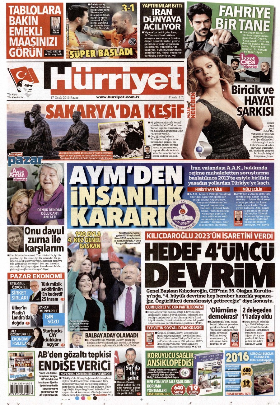 Günün gazete manşetleri (17 Ocak 2016) - 689