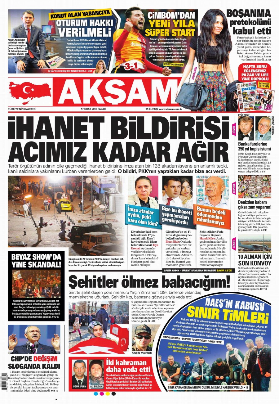 Günün gazete manşetleri (17 Ocak 2016) - 646