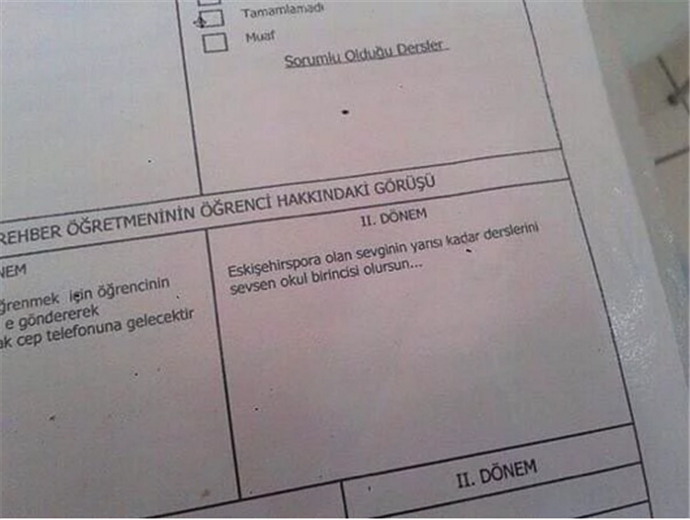 Öğretmenlerden komik karne yorumları - 647