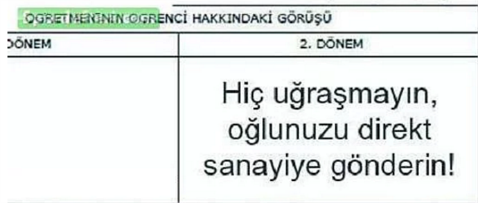 Öğretmenlerden komik karne yorumları - 713