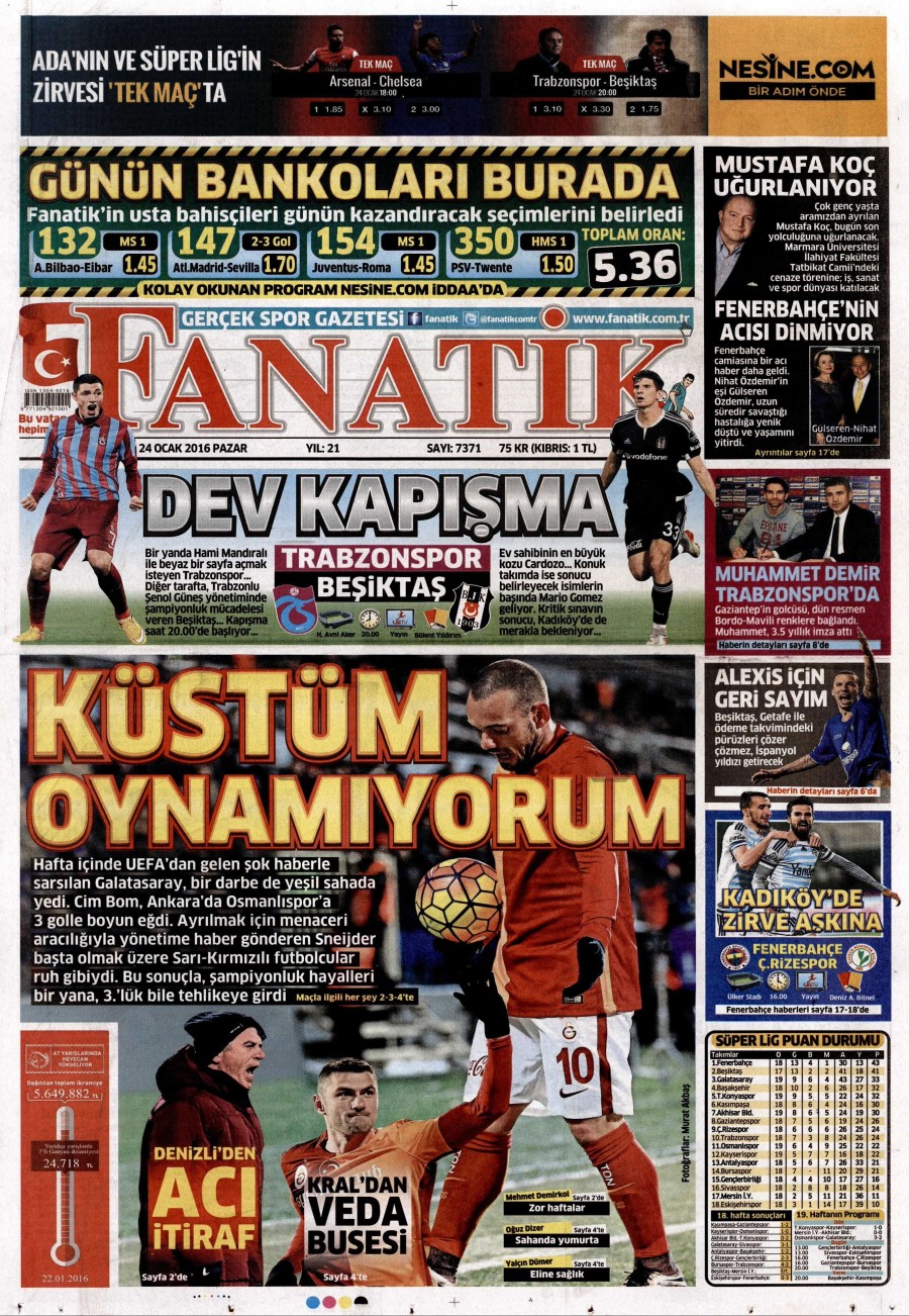 24 Ocak 2016 Günün gazete manşetleri - 718