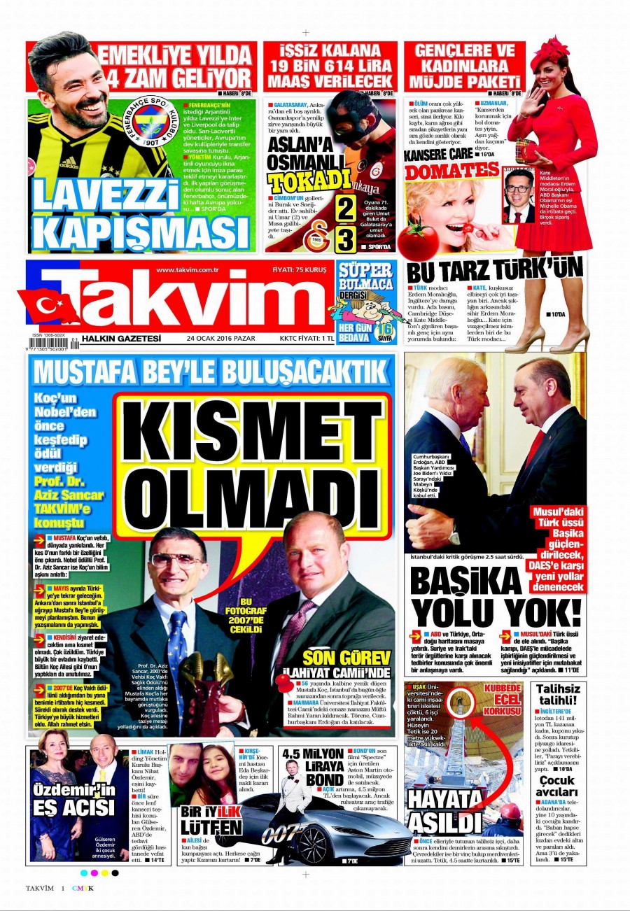 24 Ocak 2016 Günün gazete manşetleri - 887