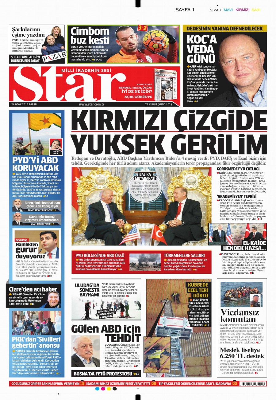 24 Ocak 2016 Günün gazete manşetleri - 724