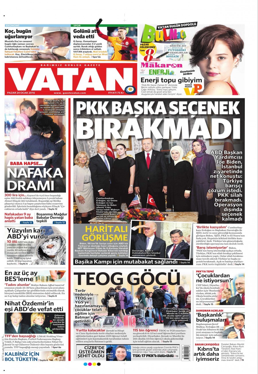 24 Ocak 2016 Günün gazete manşetleri - 747