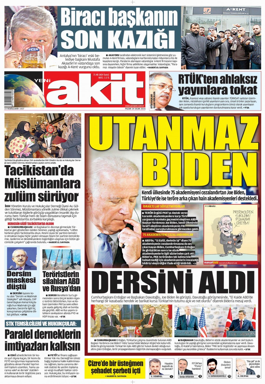24 Ocak 2016 Günün gazete manşetleri - 774