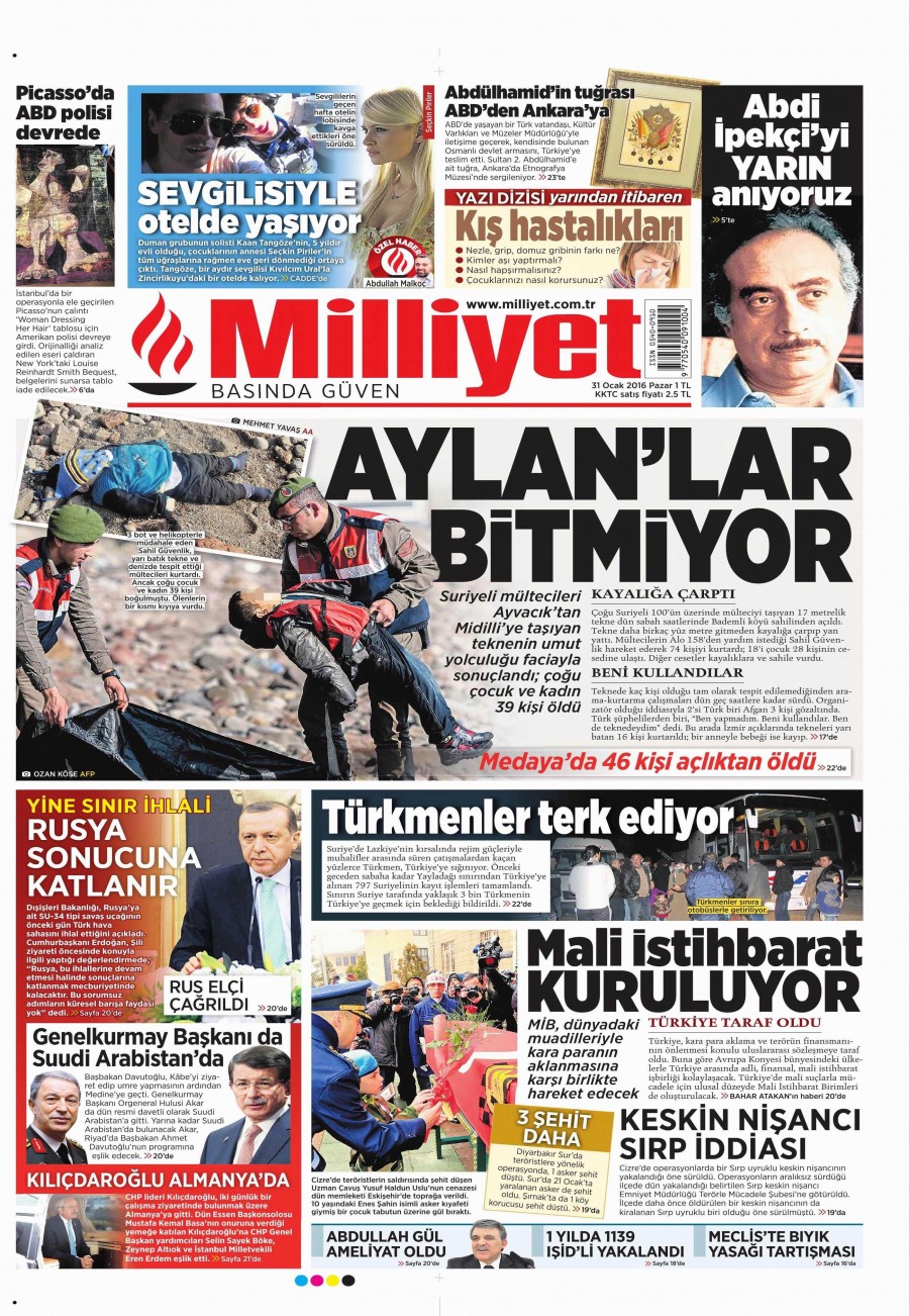 Gazete manşetleri (31 Ocak 2016) - 667