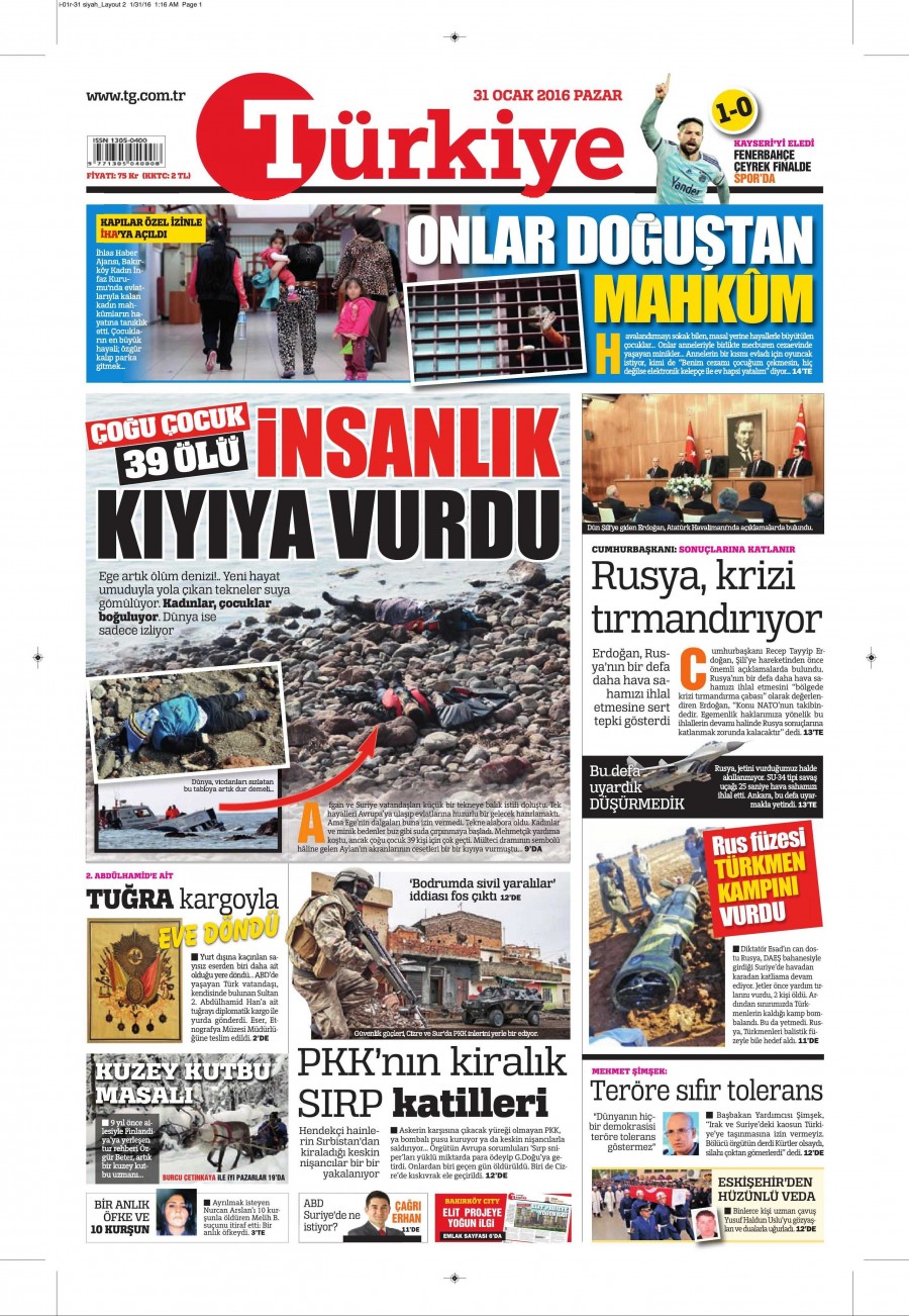 Gazete manşetleri (31 Ocak 2016) - 607
