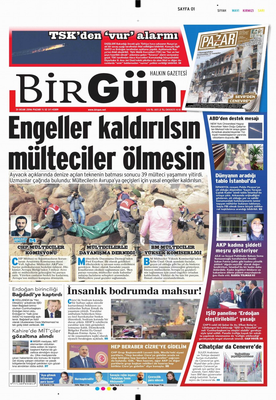 Gazete manşetleri (31 Ocak 2016) - 697