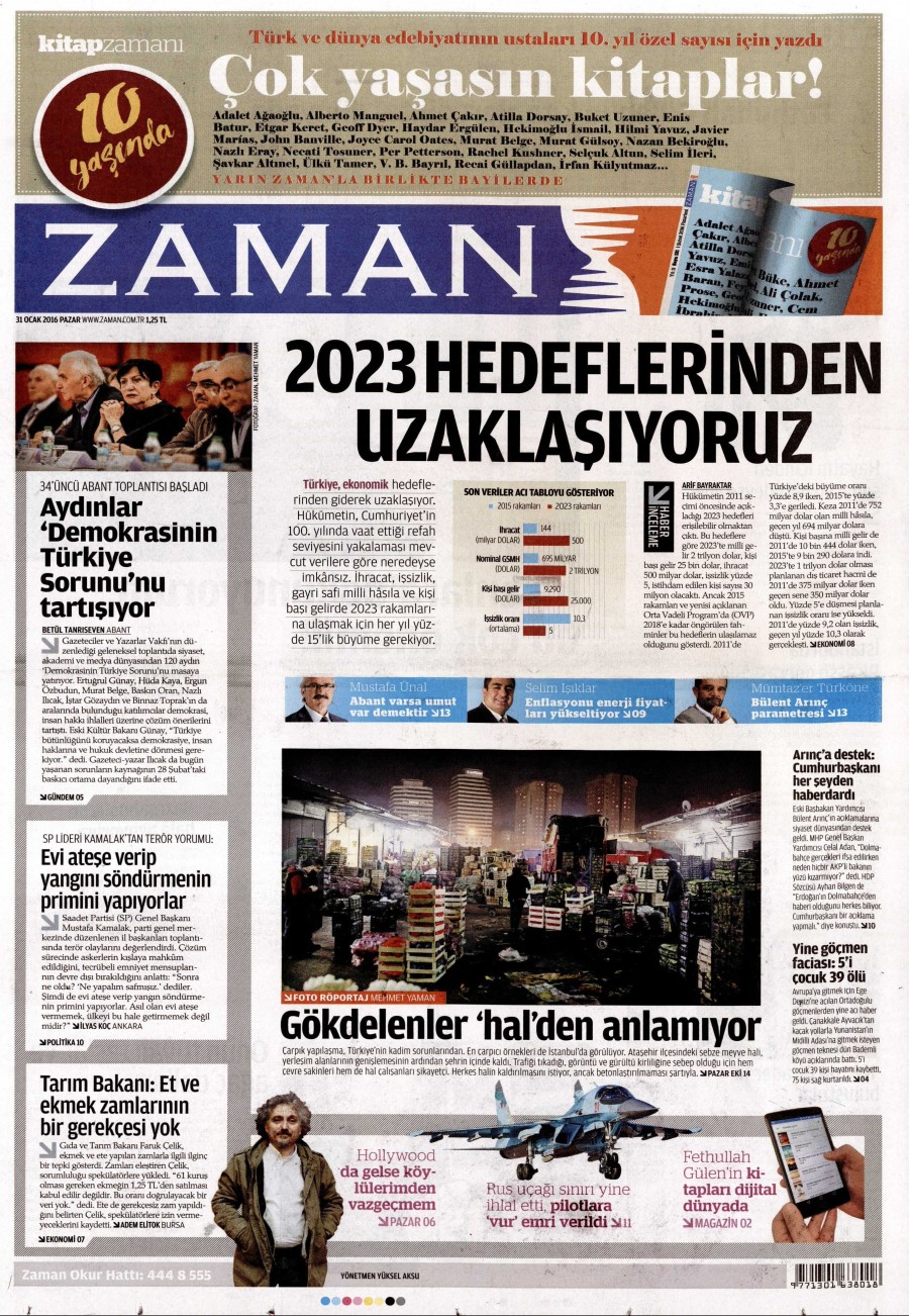 Gazete manşetleri (31 Ocak 2016) - 561