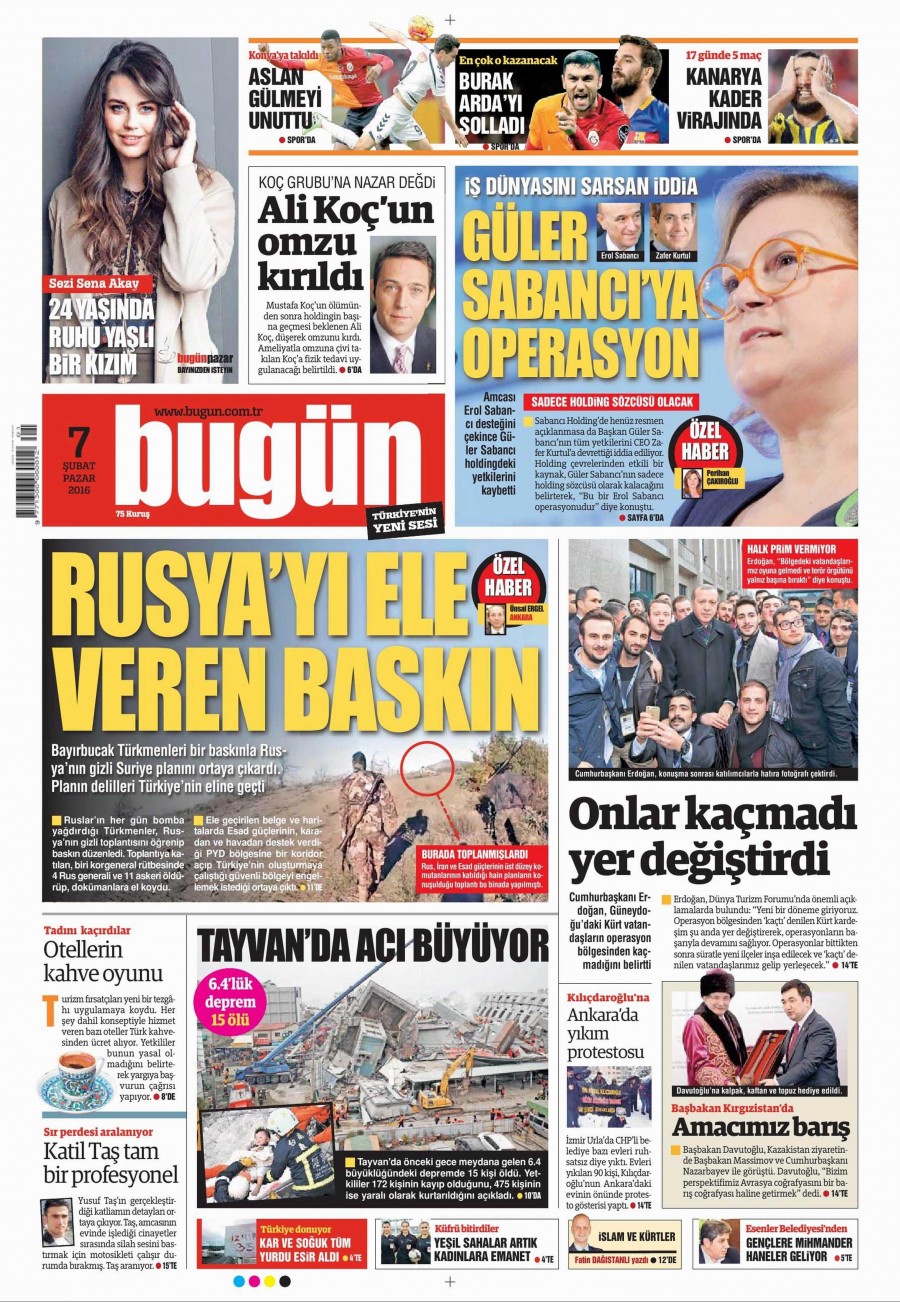 7 Şubat 2016 gazete manşetleri - 849