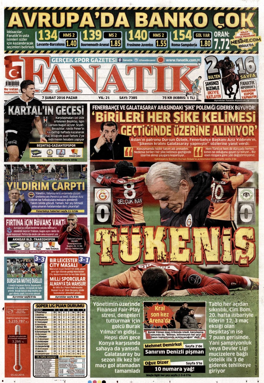 7 Şubat 2016 gazete manşetleri - 870