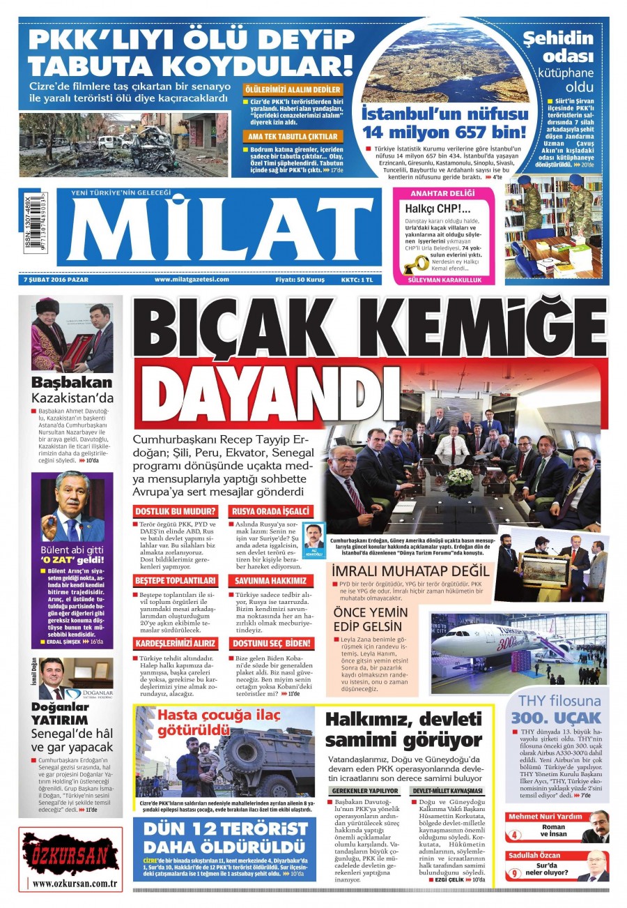 7 Şubat 2016 gazete manşetleri - 651