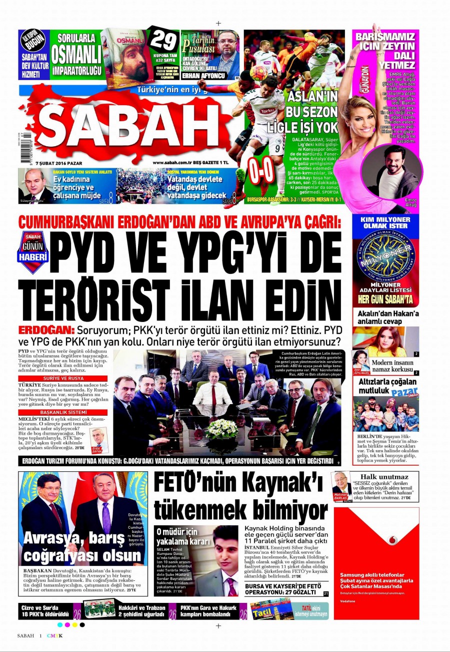 7 Şubat 2016 gazete manşetleri - 503