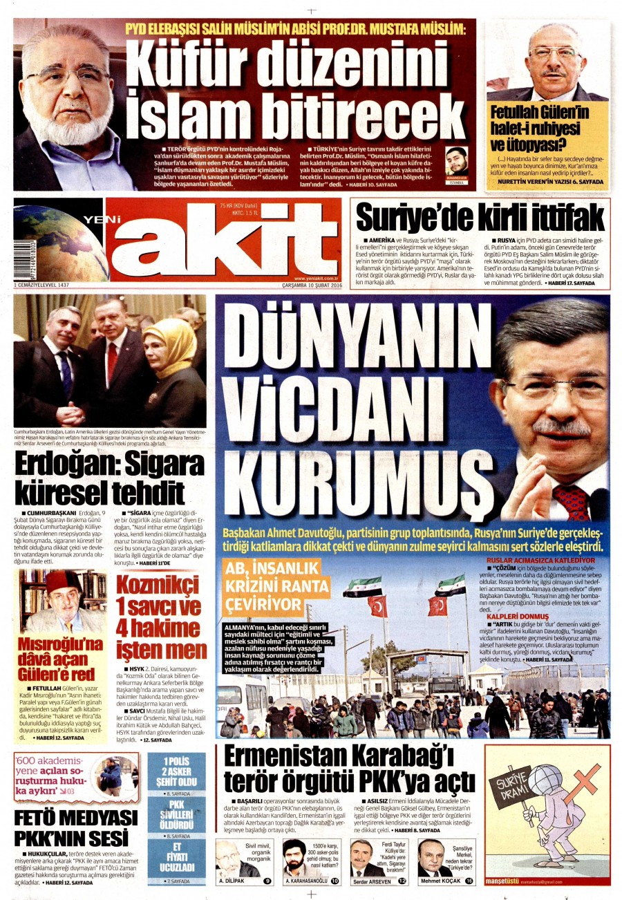 10 Şubat 2016 gazete manşetleri - 670