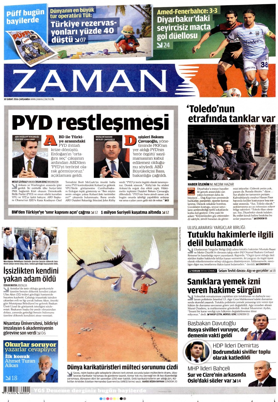 10 Şubat 2016 gazete manşetleri - 823