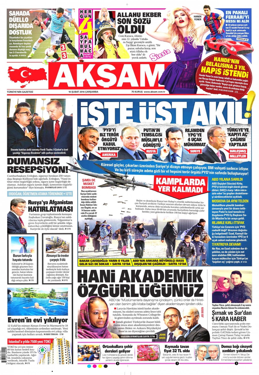 10 Şubat 2016 gazete manşetleri - 894