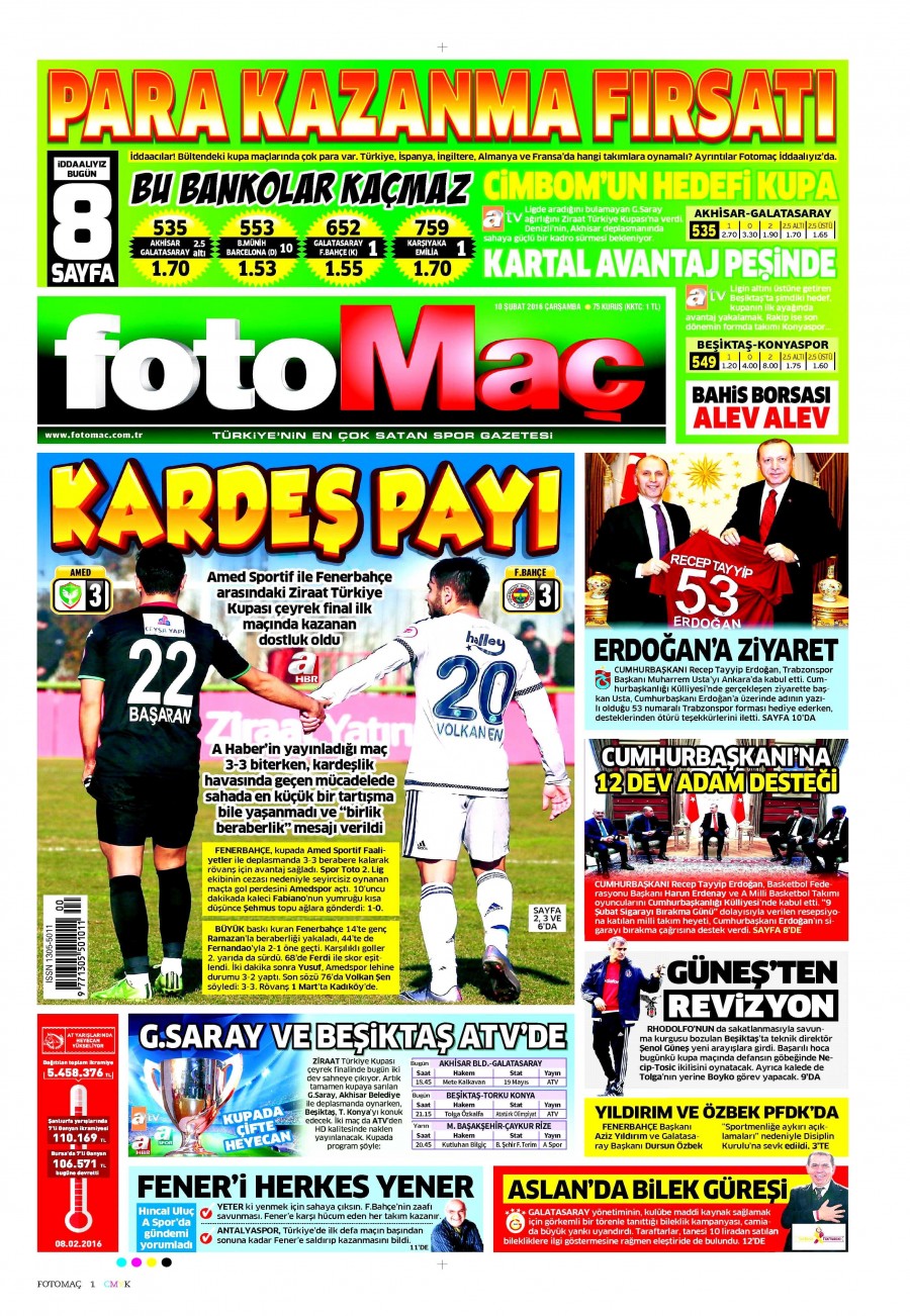 10 Şubat 2016 gazete manşetleri - 675