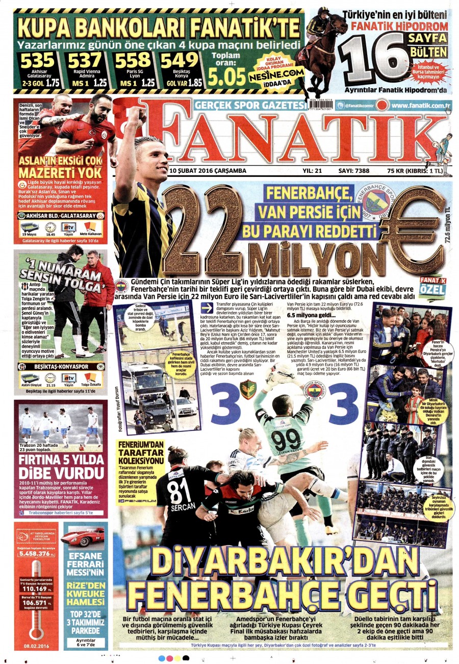 10 Şubat 2016 gazete manşetleri - 833