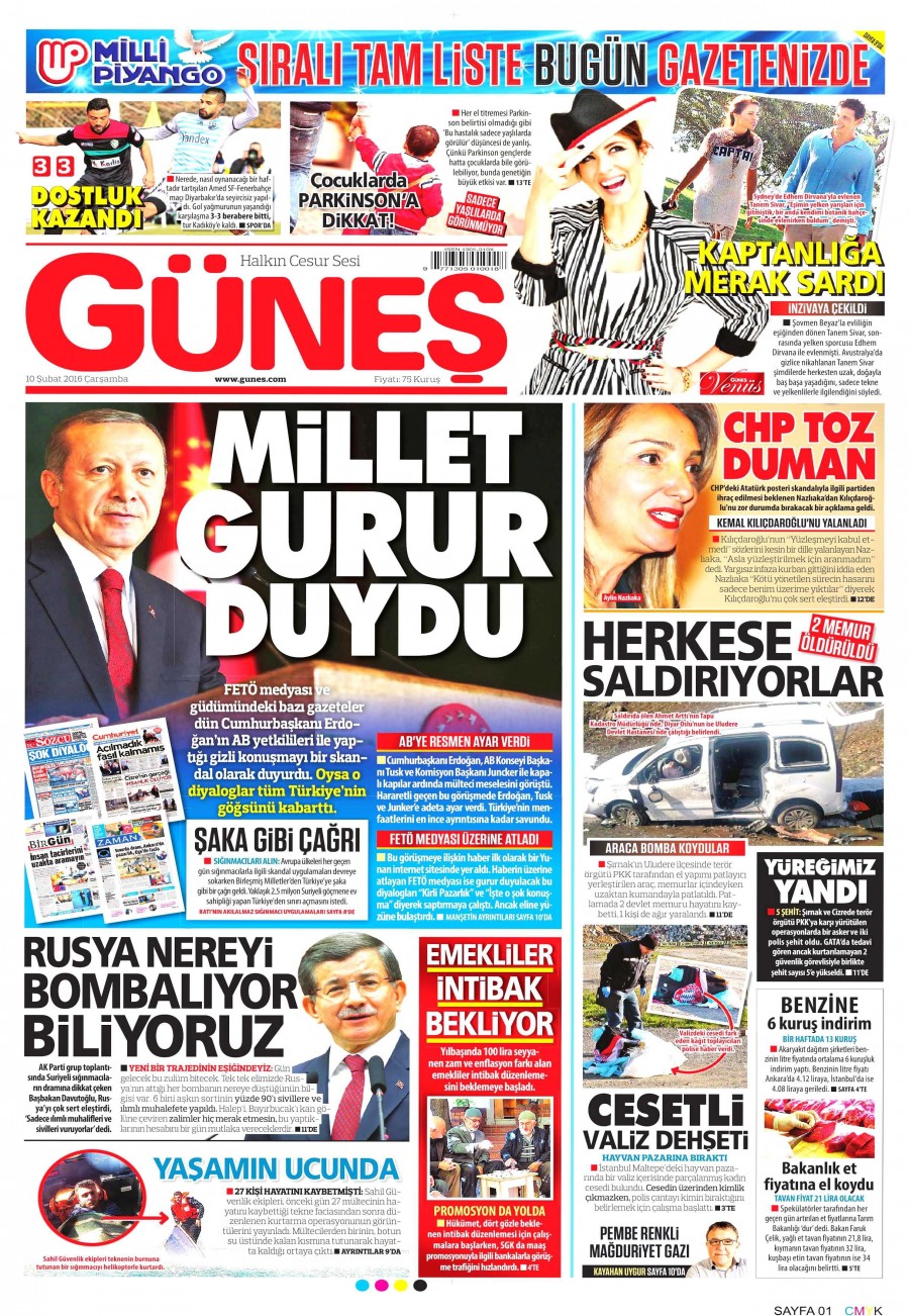 10 Şubat 2016 gazete manşetleri - 528