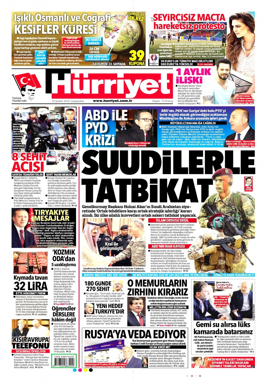10 Şubat 2016 gazete manşetleri - 852