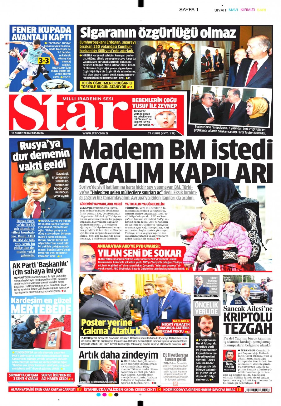 10 Şubat 2016 gazete manşetleri - 738