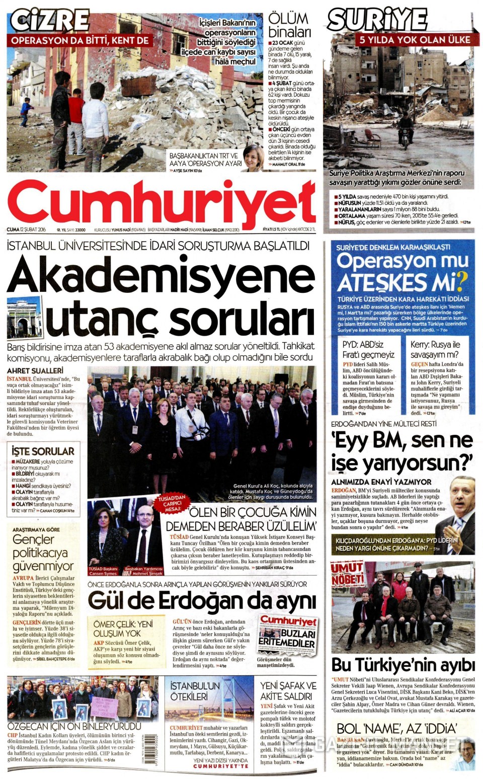 Gazeteler bugün ne yazdı? - 12